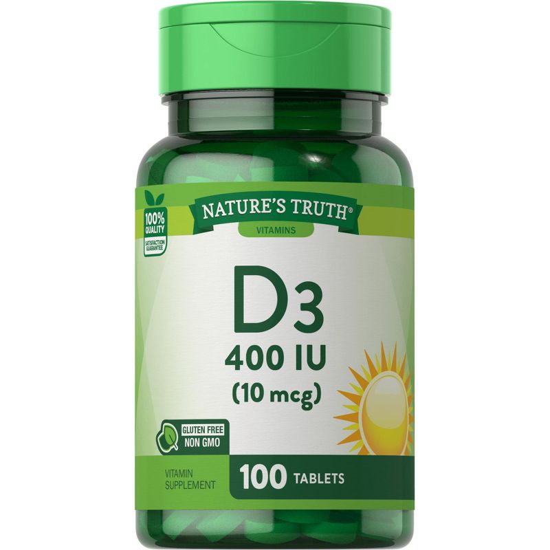 Nature's Truth Vitamin D3 400 IU (10mcg) | 100 Tablets, 1 of 5