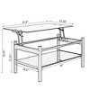 CAVINAS Coffee Tables for Living Room Modern Lift Top Coffee Table Black Glass Tabletop Center Tables with Storage Shelf - 4 of 4