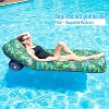 Jasonwell Oversized Pool Float Lounge, 72" X 37" XL Fabric-Covered Inflatable Contour Lounger with Headrest, Cooling Pool Raft, Tropical Green - 4 of 4