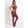 Slickblue Women's Cargo Pocket Halter Jumpsuit - Brick Red, Sleeveless One-Piece Outfit, Size S-L - 4 of 4