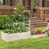 Costway 87" Raised Garden Bed with Trellis 2 Planter Boxes Open-ended Base for Patio - 2 of 4