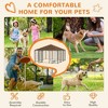 Resenkos Dog House, Pet House,Dog Cave,Dog Kennel with Canopy Garden Playpen Fence Crate Enclosure Cage Rotating Bowl, Coffee - 2 of 4