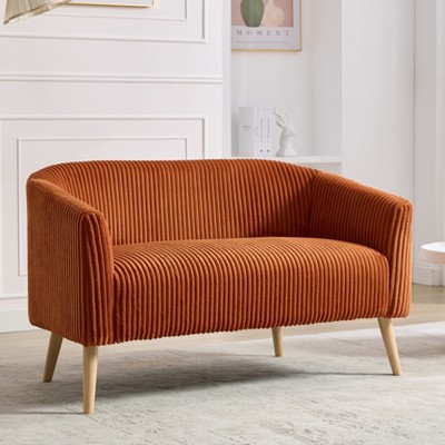 Hrinhom 50.8"W Modern Loveseat,Upholstered Corduroy 2-Seater Sofa With Wood Legs