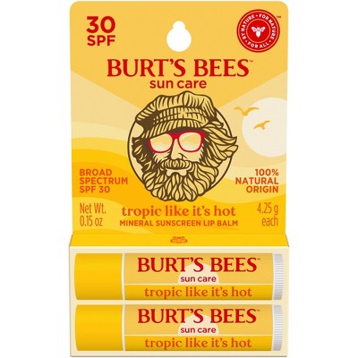 Burt's Bees Lip Balm Blister SPF30 - Tropic Like It's Hot - 2pk