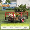 Heavy Duty Steel Dump Cart, 22 Cubic Feet Tow Behind Garden Trailer with Removable Sides, Hand Pull or Foot-Release Dump Cart for Mower Tractor - 3 of 4