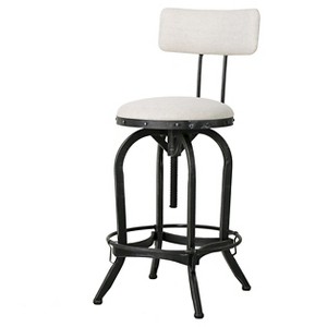 Stirling Adjustable Barstool - Off-White - Christopher Knight Home, Off White