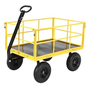 Heavy Duty Steel Garden Wagon Cart, Outdoor Metal Yard Utility Wagon Carts - 1 of 1