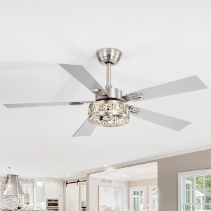 Airsurfer 48-inch Wood 5-Blade Crystal Fandelier Ceiling Fan with Remote and Light - 1 of 4
