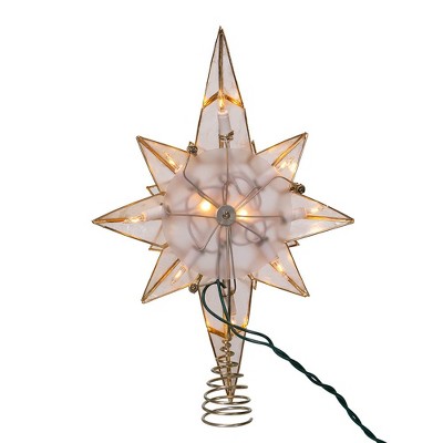Gold and Clear Metal Star Tree Topper with Lights