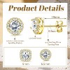 Hayoso 18K Gold Plated Halo Stud Earrings 925 Sterling Silver Cubic Zirconia Stud Earrings Round Square Diamonique Stud - 4 of 4