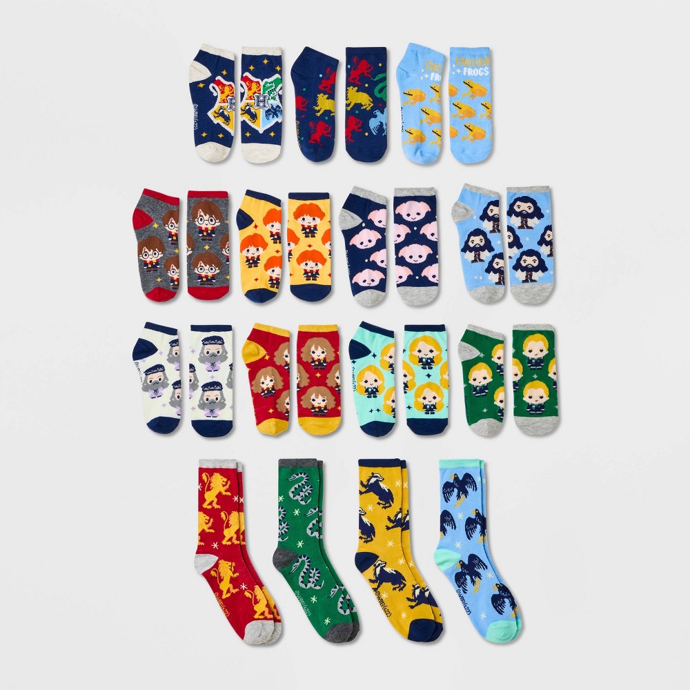 Women's Harry Potter "Happy Christmas" 15 Days of Socks Advent Calendar - Assorted Colors 4-10, One Color