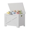 23.6" Storage Chest, Wooden Storage Bench with Safety Hinge, Easy Assembly, Large Toy Chest for Entryway Bedroom - 2 of 4