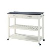 Granite Top Kitchen Prep Cart White/Black - Crosley - 4 of 4