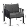 Patio Accent Chairs, Modern Accent Chair for Patio and Balcony, Upholstered Accent Chair with Plastic Frame and Cushion-Coolbibila - 4 of 4