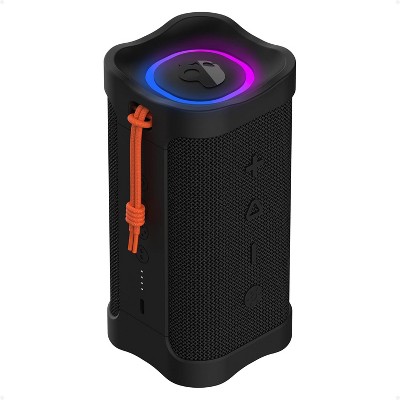 Lifeworks Terrain 2 Wireless Bluetooth Speaker, IPX7 Water Resistant, 14H Battery, Multi-Link, LED Light Show, Portable, Black