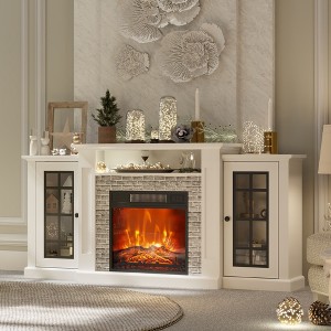 Fredees 59'' Electric Fireplace TV Stand with Remote & LED Lights - 1 of 4