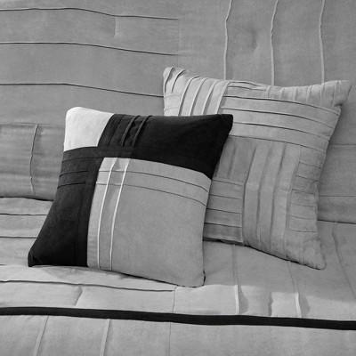 Gray King Microsuede 7-Piece Reversible Comforter Set