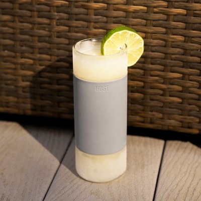 Gray Double-Walled Glass Highball FREEZE Tumblers Set of 2