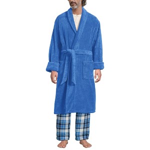 Lands' End Men's Calf Length Turkish Terry Robe - 1 of 3