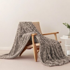 Captiva Designs Faux Fur Throw Blanket, Reversible Soft Plush Blanket for Couch, Sofa & Bed Light Coffee Throw - 1 of 4