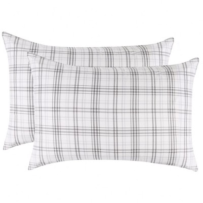 Plaid Flannel Cotton Classic Modern Farmhouse Pillowcases, Set of 2 by Blue Nile Mills