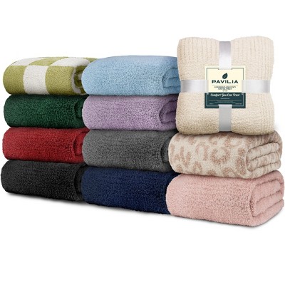 Sage Green and White Checkered Fleece Throw Blanket