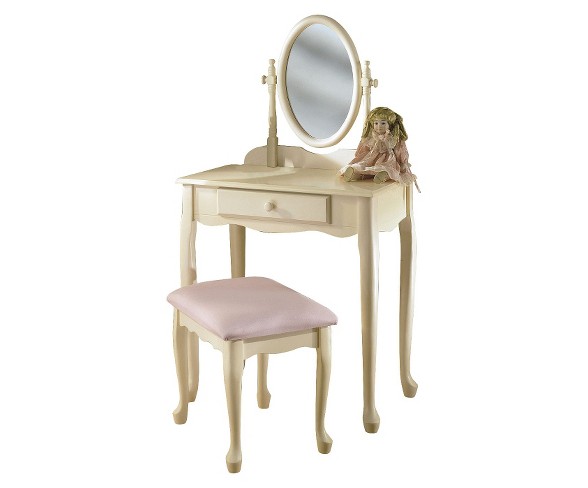 Faith Vanity Mirror & Bench OffWhite - Powell Company