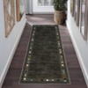 2x6 Modern Bordered Indoor Runner Rug, Machine Washable Runners, Contemporary Geometric Accent Rugs, Non Slip Non Shedding Carpet - 2 of 4