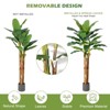 Artificial Banana Tree, 5FT Faux Banana Tree with Grey Planter, Artificial Plants with 11 Faux Banana Leaves Plant - 3 of 4