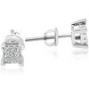 Pompeii3 1/3ct Diamond Princess Cut Screw Back Studs Womens Earrings 10k White Gold 5.5mm - 2 of 4