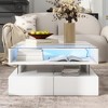 JUJABU Modern Lift-Top Square Coffee Table with Glass Surface, Hidden Storage, 2 Drawers - 4 of 4