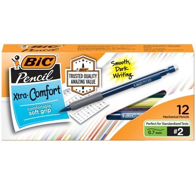 BIC Matic Grip Mechanical Pencils, No 2, 0.7 mm HB Tip, Assorted Colors, Pack of 12