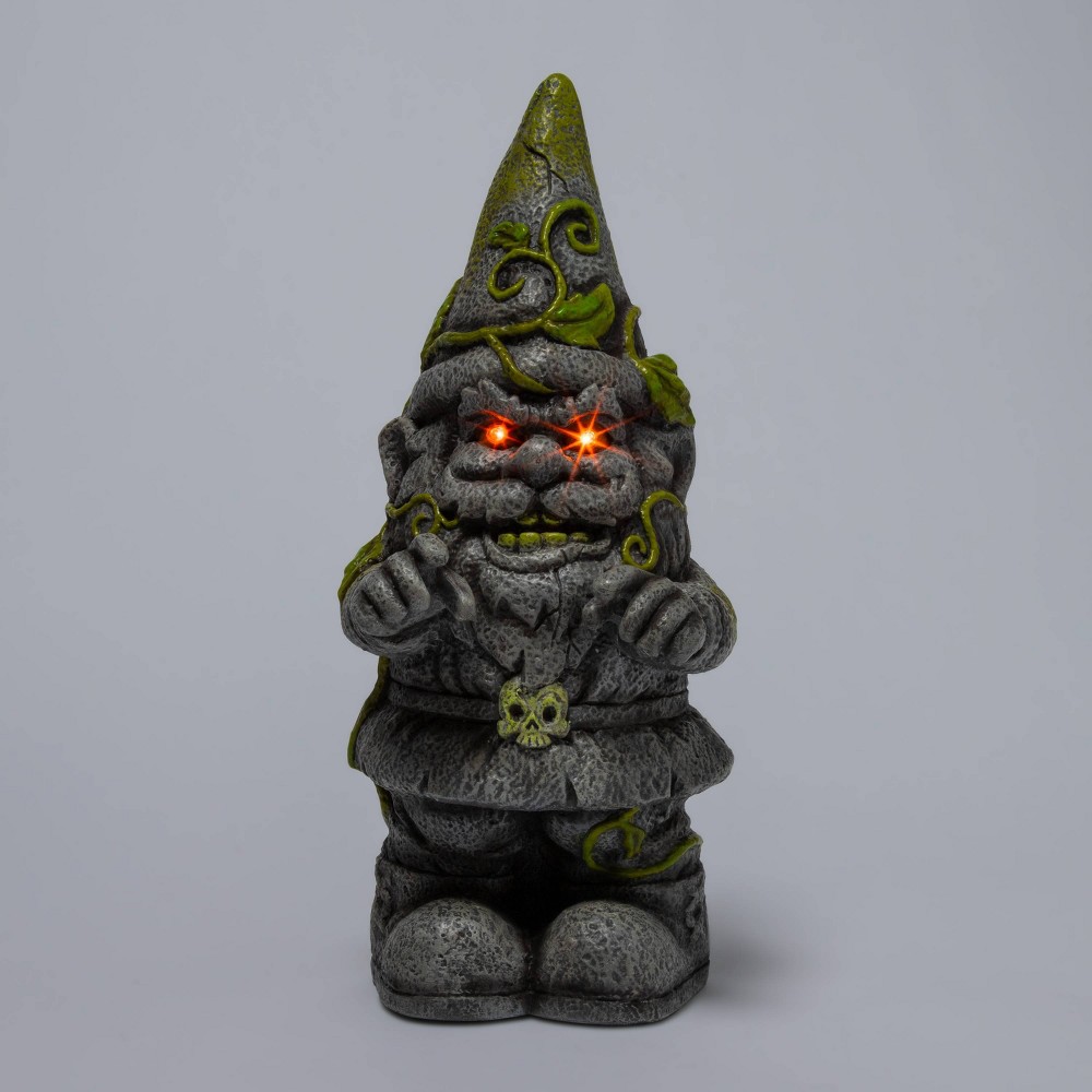 Halloween Ghoulish Garden Light Up Gnome Halloween Decorative Figurine - Hyde & EEK! Boutique