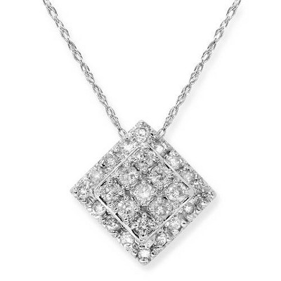 Pompeii3 1/2ct Pave Halo Diamond Pendant 14K White Gold