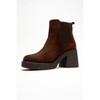 Lysa - Brown Suede Genuine Leather Elastic Platform Heel Boot (Women) | Forever & Always Shoes - 4 of 4