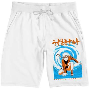 Naruto Shippuden Naruto Uzumaki Character Men's White Lounge Shorts