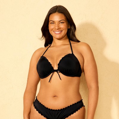 Shade & Shore Women's Ruffle Push-Up Underwire Bikini Top - Shade & Shore™ Black 34C — фото 4