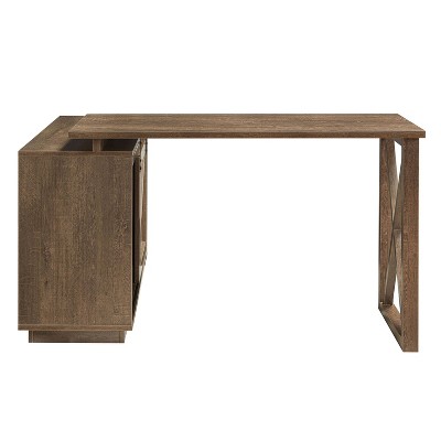 Sevyn Transitional L Shape Desk Walnut Oak - HOMES: Inside + Out