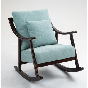CIPACHO woven fabric  Mid Century Modern Accent Chairs Comfy Upholstered Glider Arm Chair with Solid Wood for Living Room Bedroom Balcony - 1 of 4