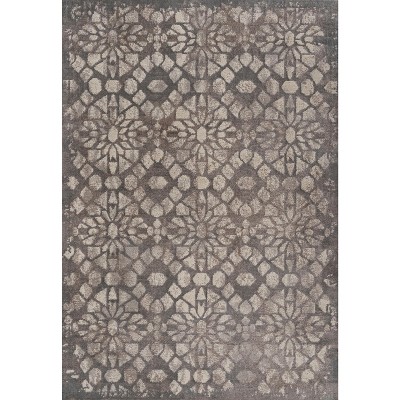 Gray Geometric Synthetic 3' x 5' Reversible Area Rug