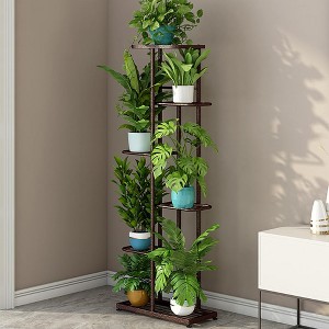 Plant Stand, 6 Tier 7 Potted Plant Shelf, Anti Slip Waterproof Corner Tall Flower Holders, Flower Pot Holder Display Stand - 1 of 4