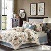 Sapphtopaz 7 Piece Comforter Set Bedding Set Farmhouse Style Twill Plant Printed Embroidery Reversible Cotton Quilt Set, Multicolor - 4 of 4
