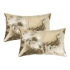 Natural Torino Scotland Cowhide Pillow | 2-Pack | Grey & silver | 12"x20" - 4 of 4
