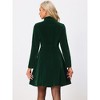 INSPIRE CHIC Women's Velvet A-Line Steampunk Double Breasted Winter Trench Coats - 3 of 4