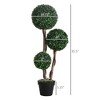 Artificial Topiary Boxwood Tree Double Ball with Pot - 3 of 4