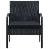 Garden Chair with Cushion in Polyrattan Black - image 3 of 4