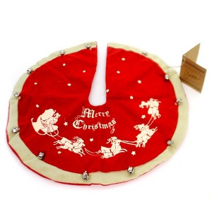 Primitives By Kathy 12.0 Inch Mini Vintage Tree Skirt Merry Christmas Tree Skirts - 1 of 1