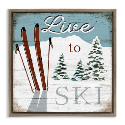Stupell Industries Live To Ski Rustic Snow Sports, 25" x 25"