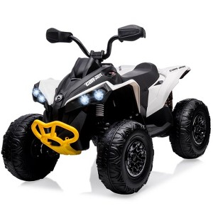 Kids 12V Ride On Electric ATV, Licensed Bombardier BRP Can-Am 4 Wheeler Quad, LED Lights, Music, High/Low Speeds - 1 of 4