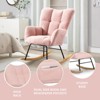 CAVINAS Velvet Glider Rocking Chair with High Backrest,Modern Upholstered Rocking Chairs,Nursery Accent Chair for Bedroom - 4 of 4